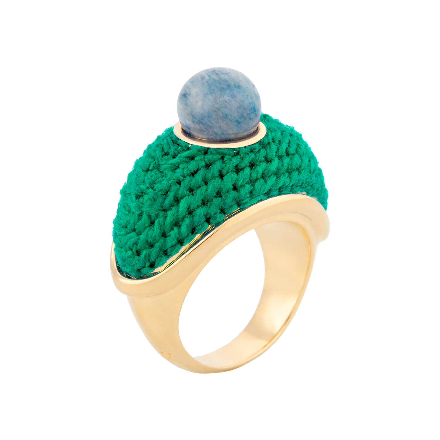 Blue Feldspar Kyoto Ring - Green
