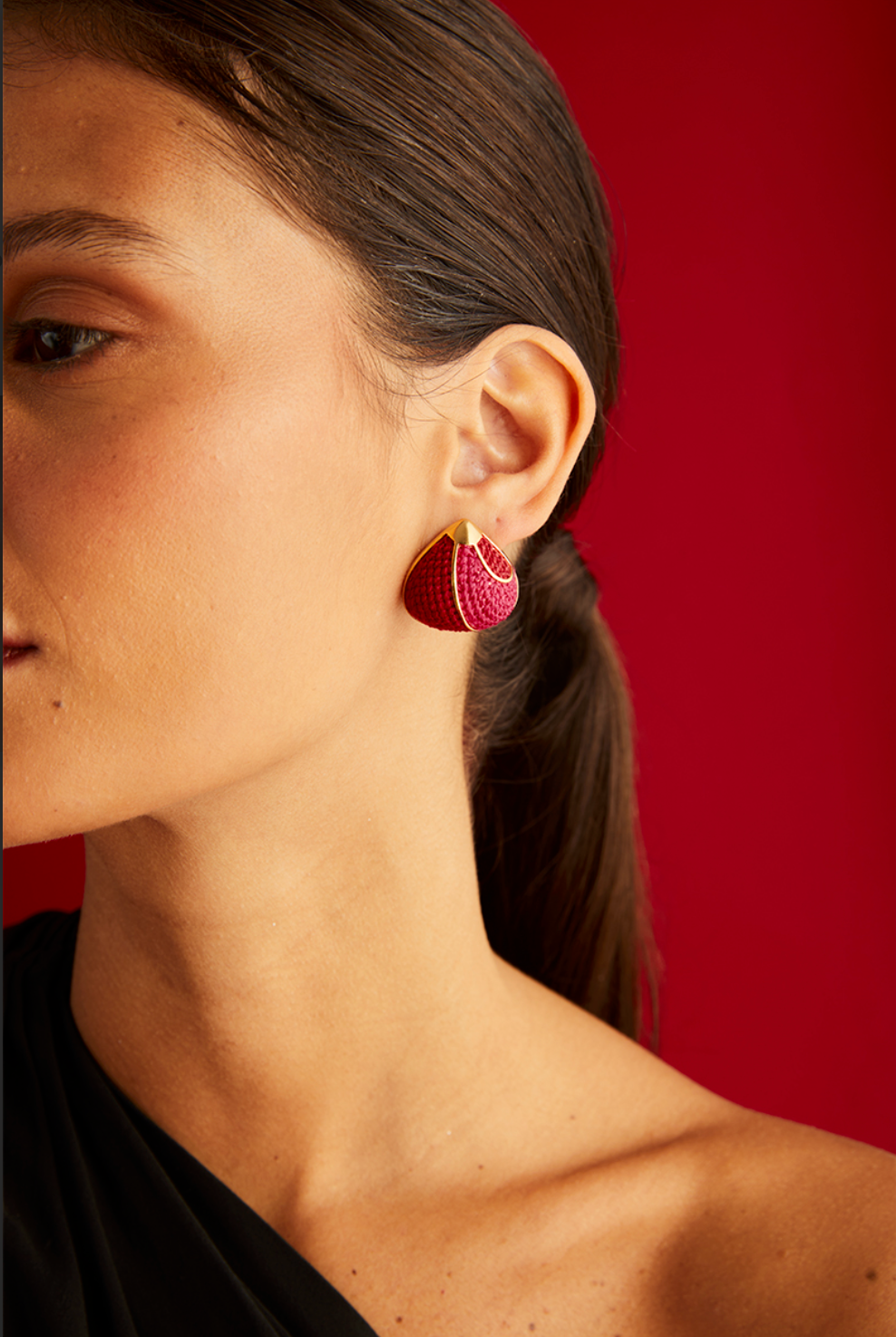 Suspiro Earrings - Red and Pink