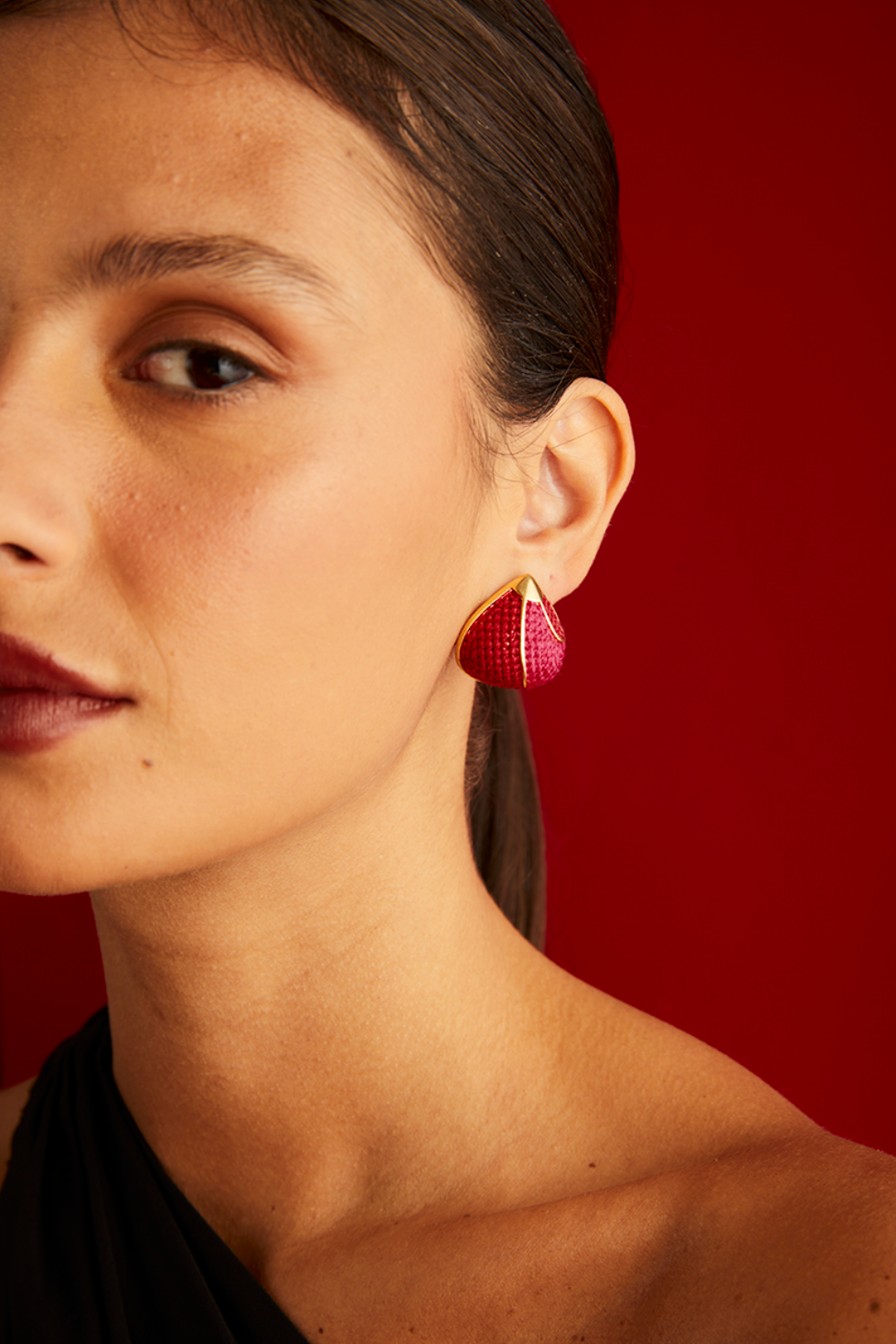 Suspiro Earrings - Red and Pink