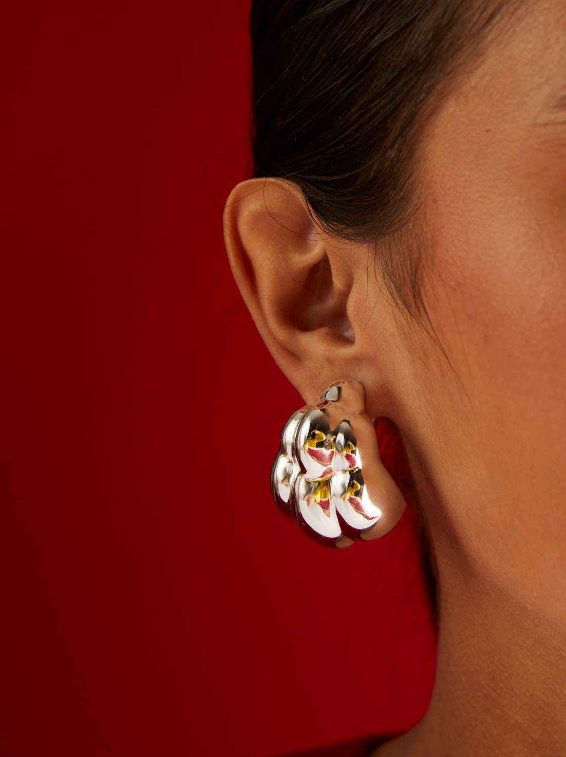 Large Silver California Earrings