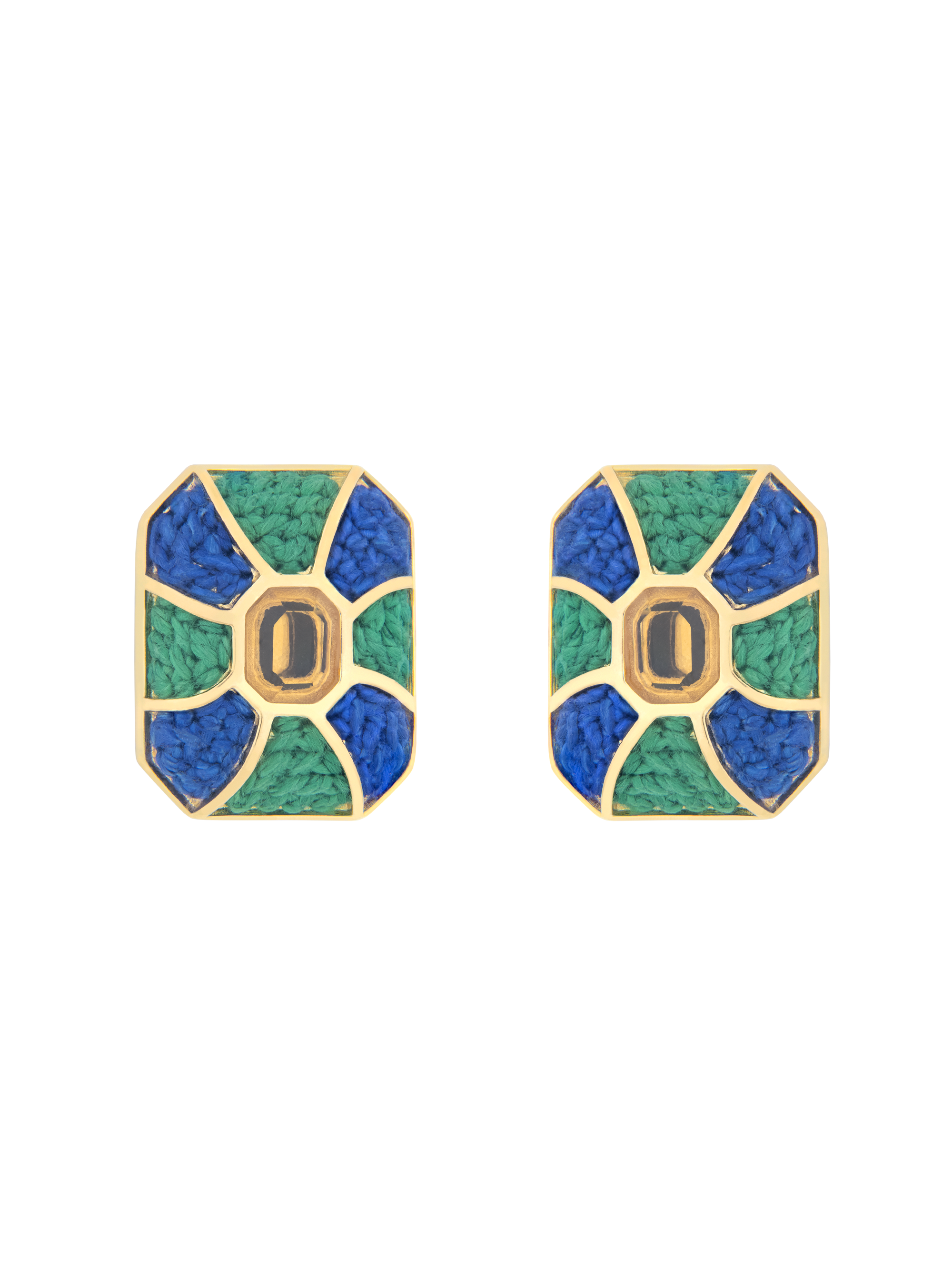 Drop Earrings - Blue and Green