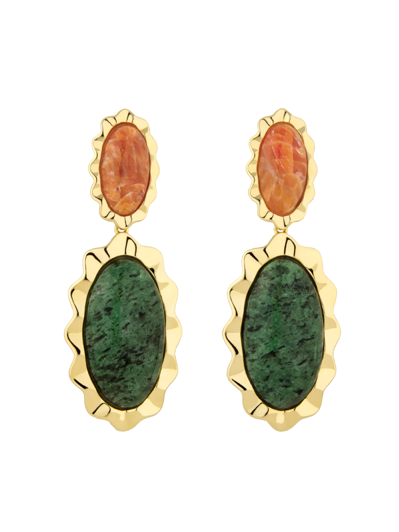 Sua Earrings in Calcite and Jasper