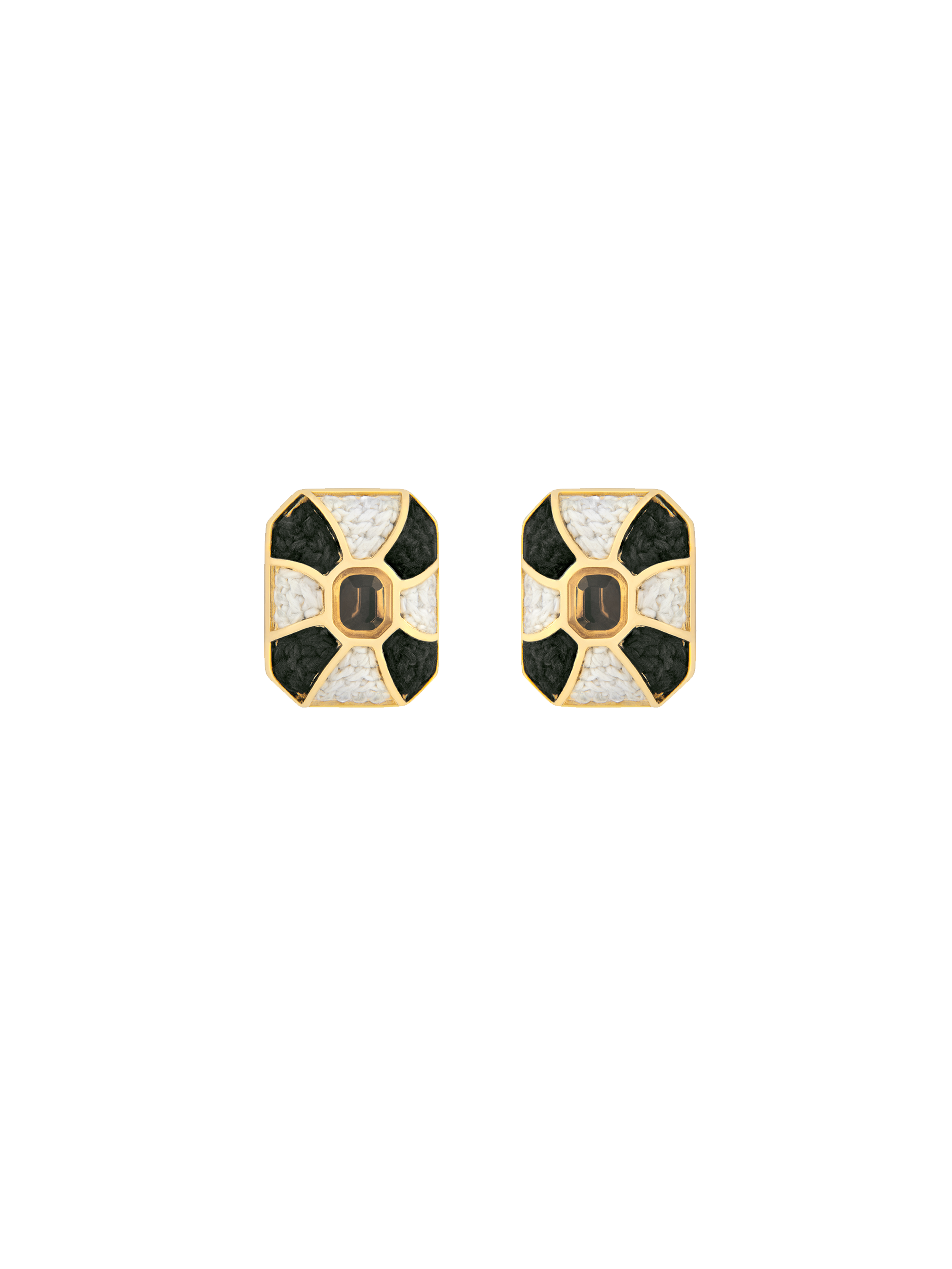 Drop Earrings - Black and White