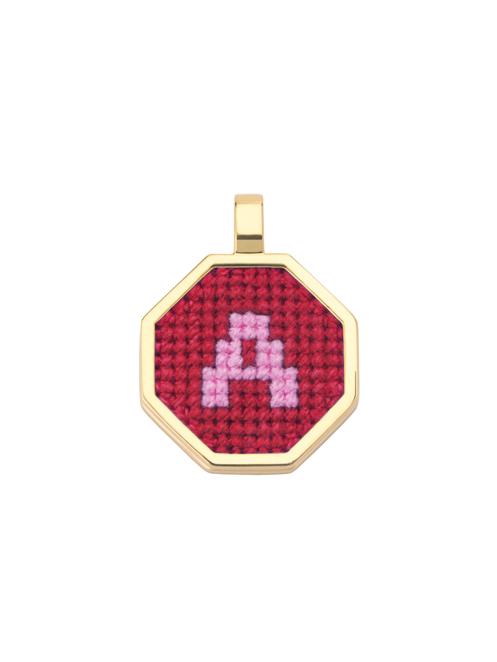 Hand Embroidered Letter Pendant