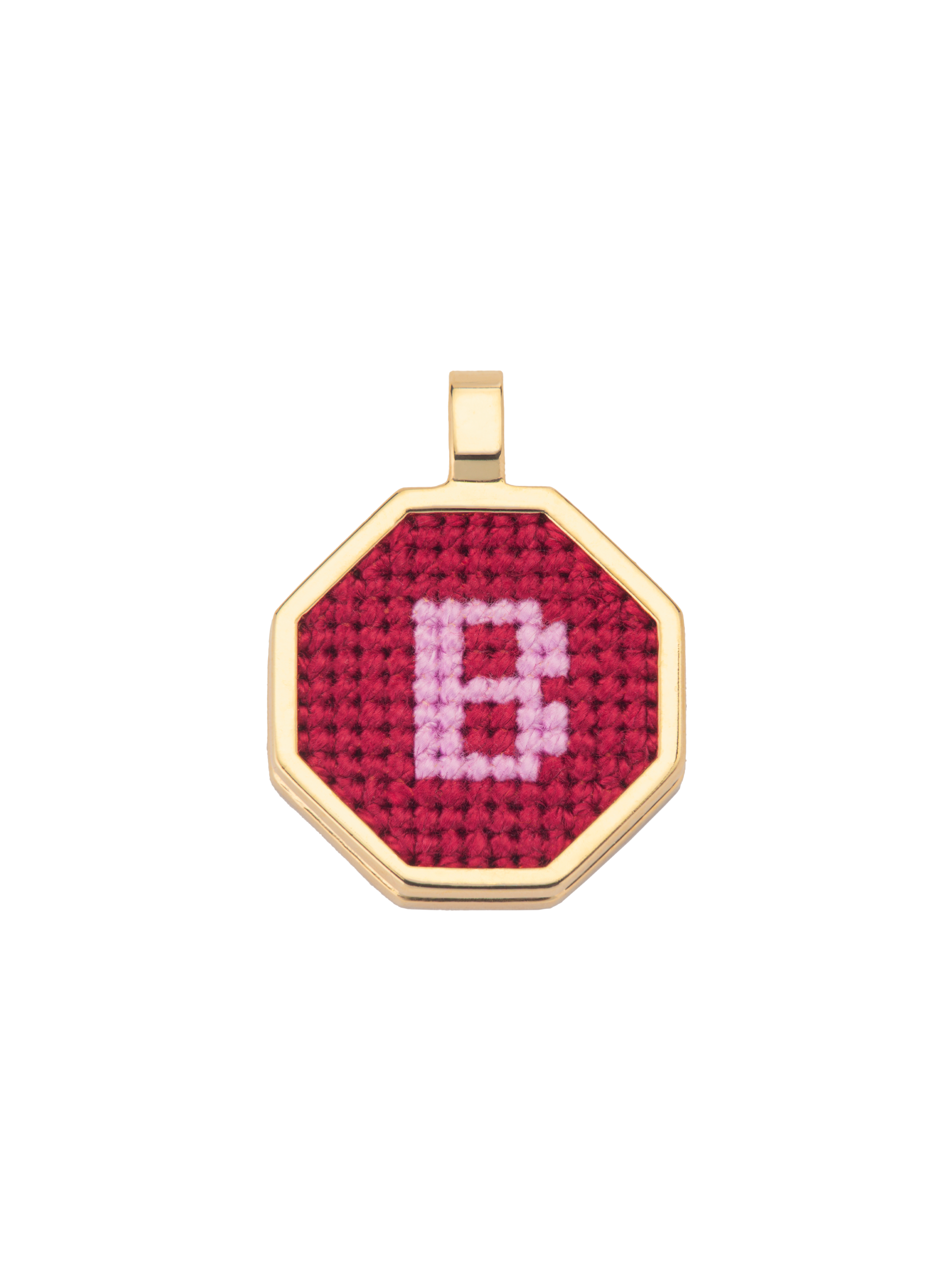 Hand Embroidered Letter Pendant