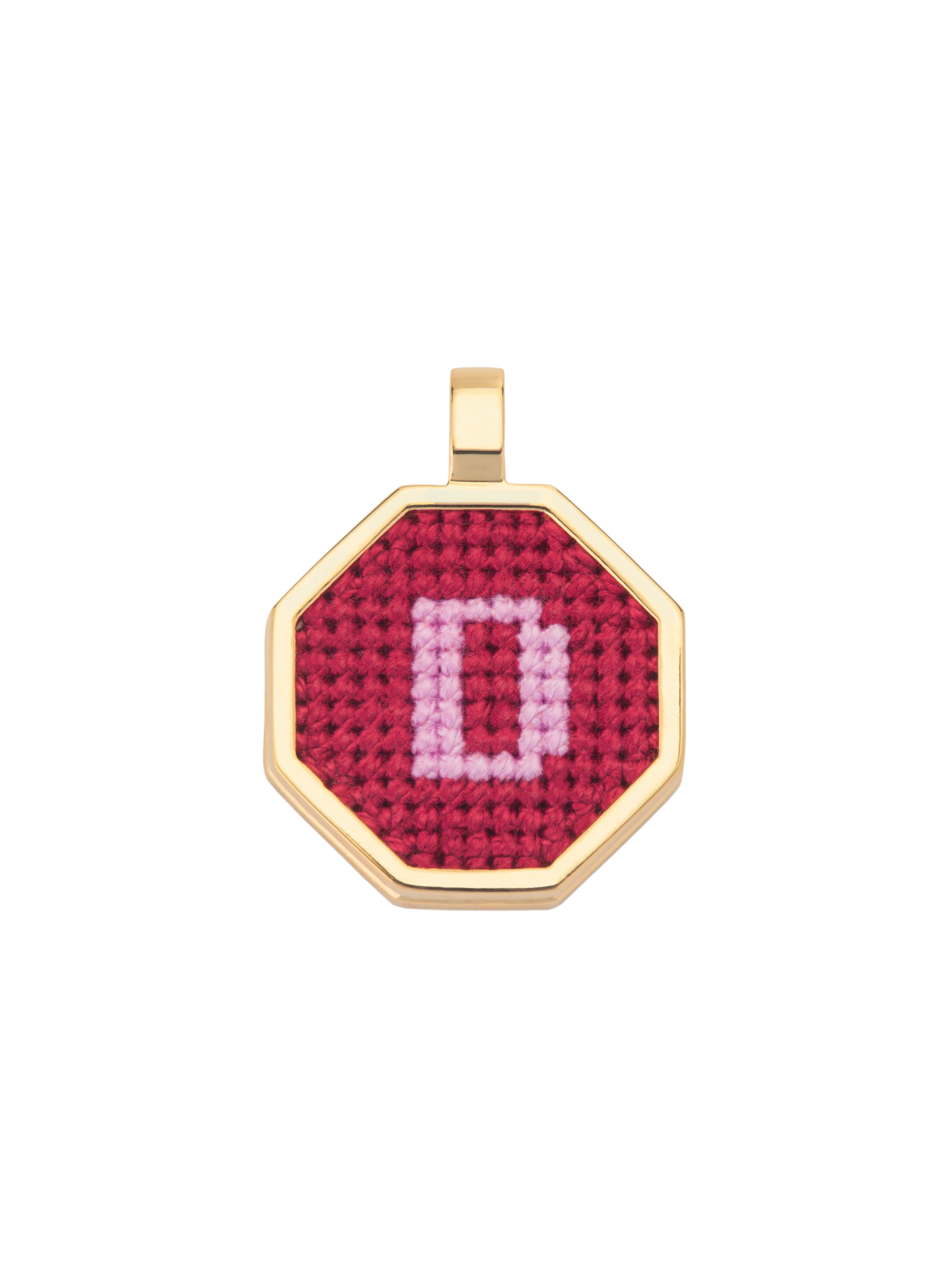 Hand Embroidered Letter Pendant