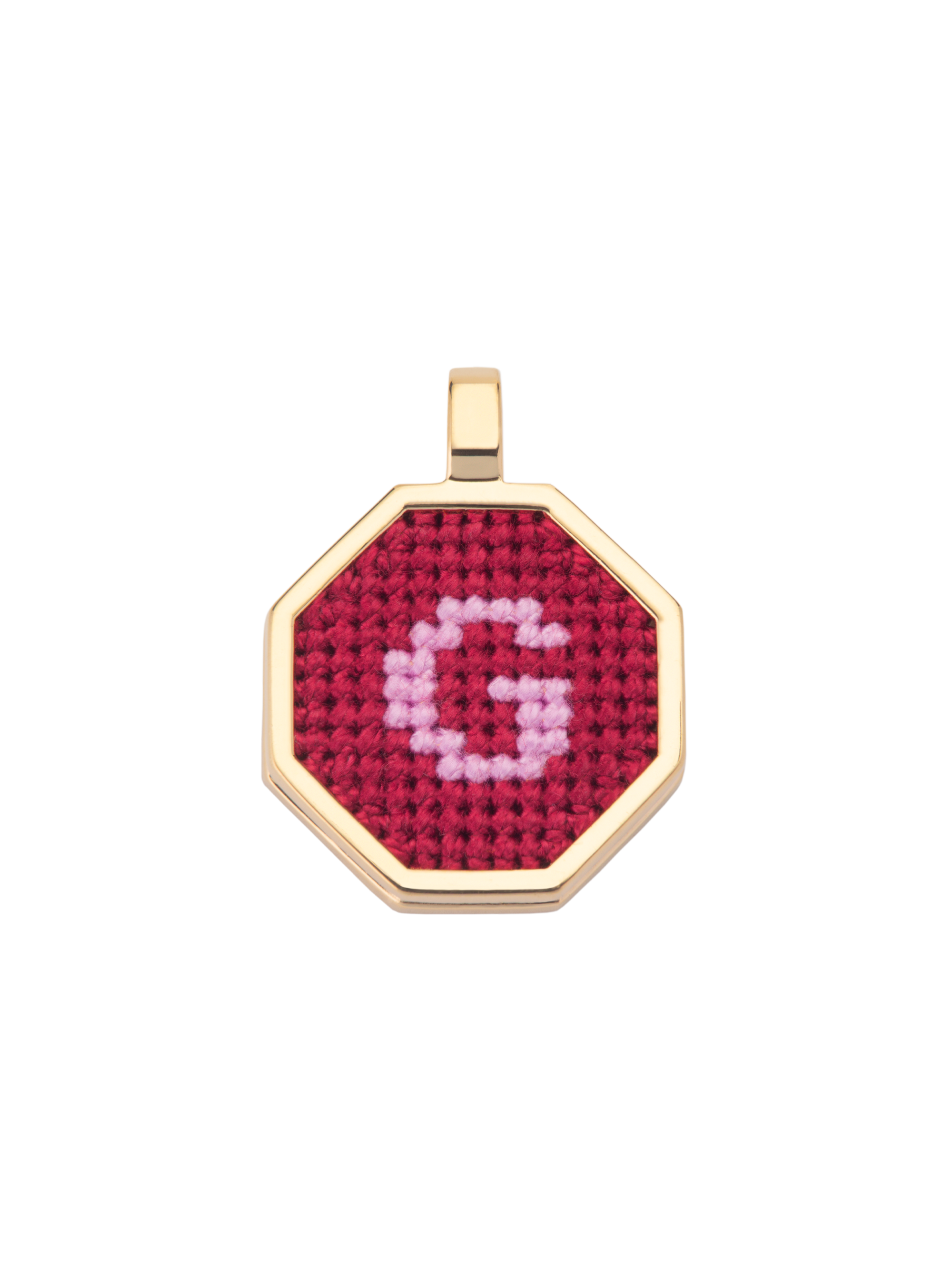 Hand Embroidered Letter Pendant