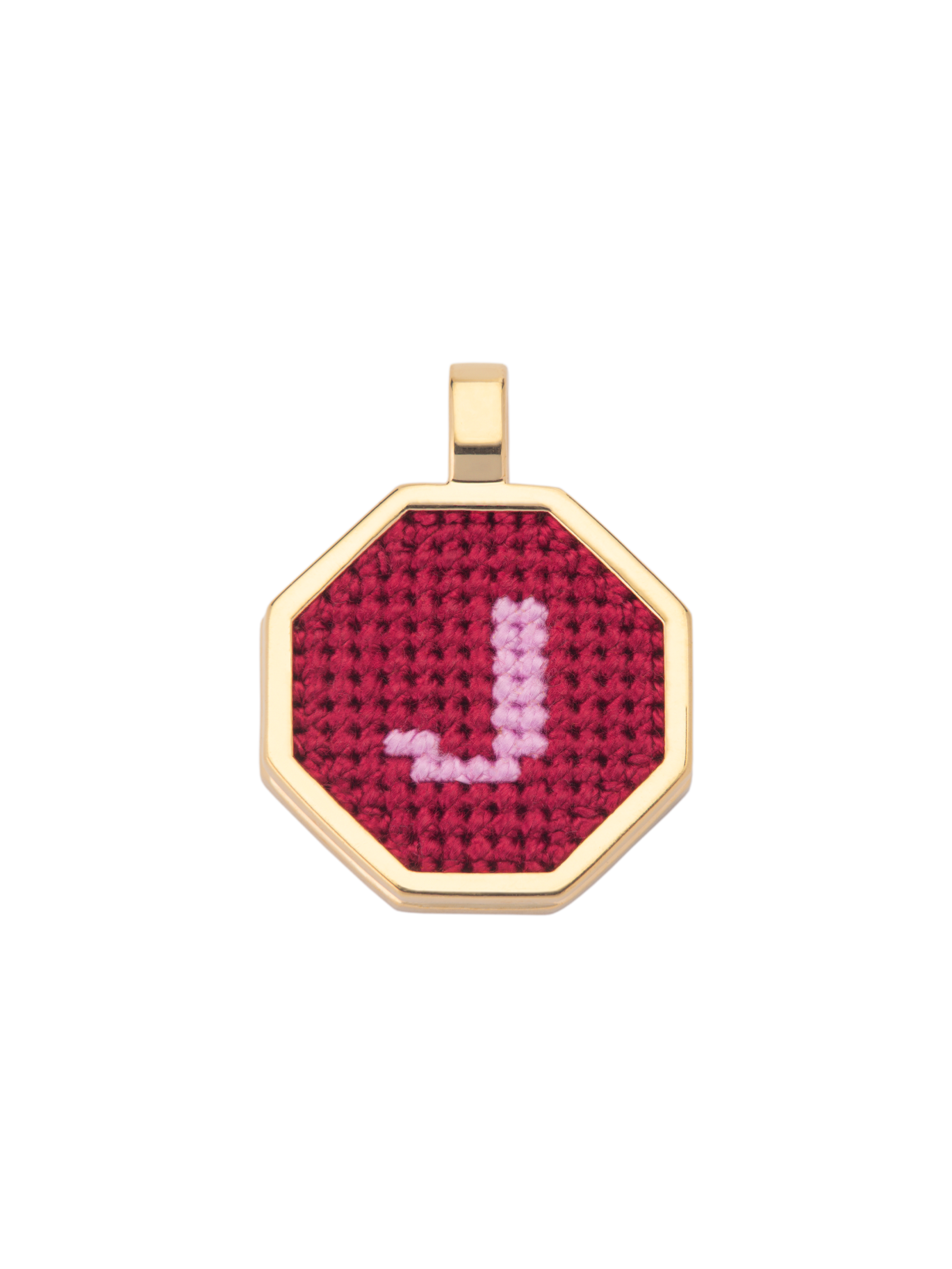 Hand Embroidered Letter Pendant