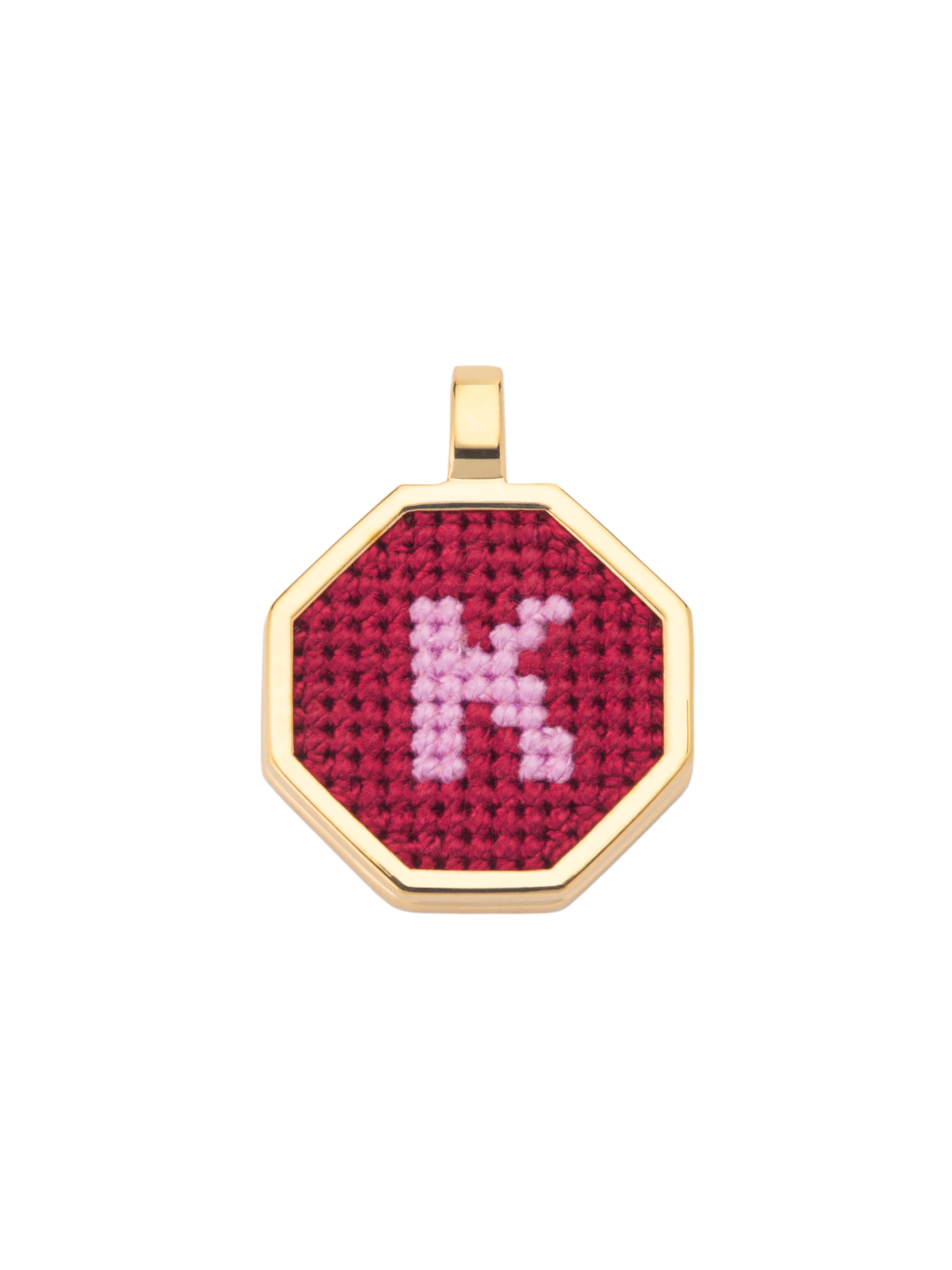 Hand Embroidered Letter Pendant