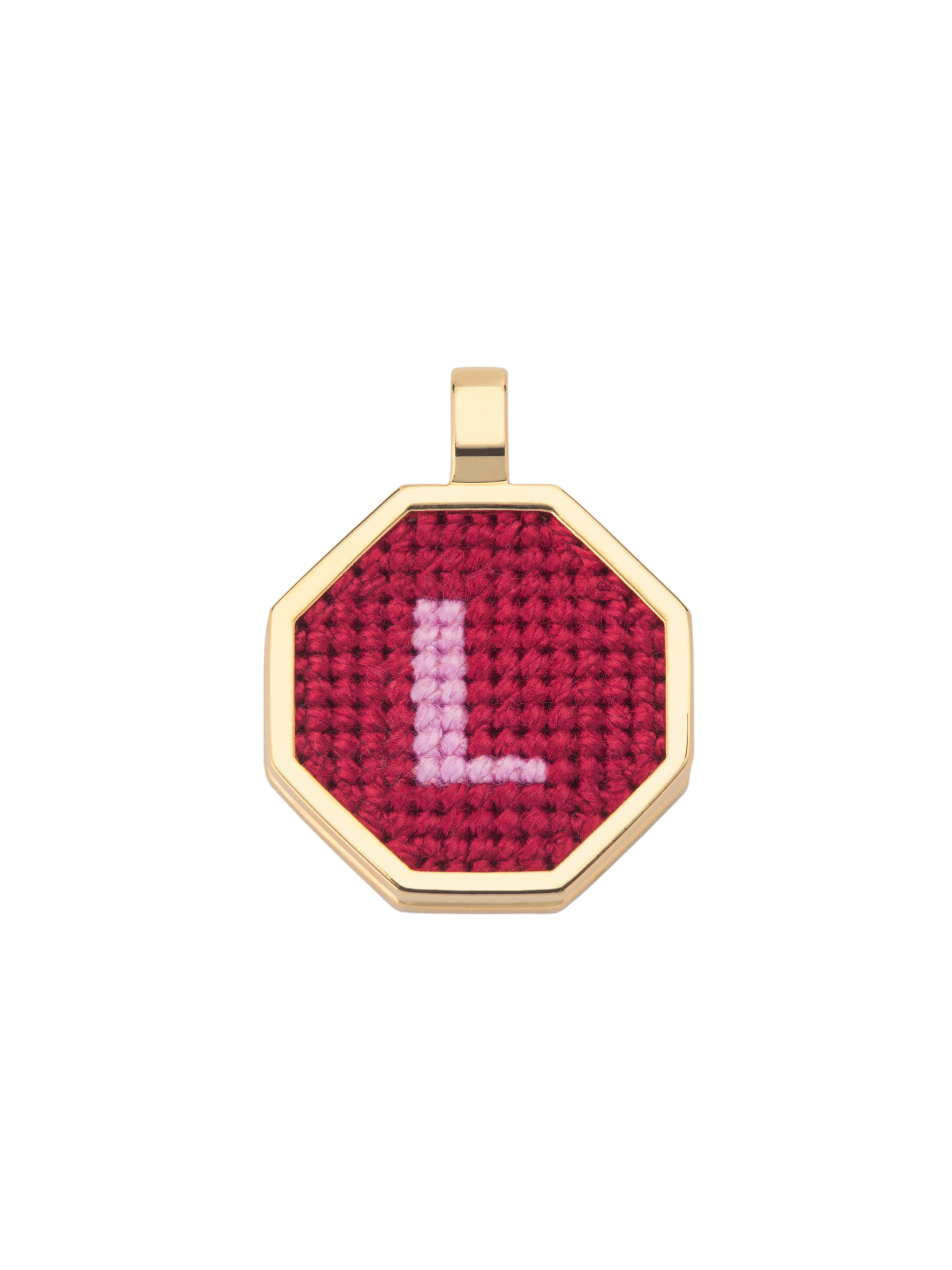 Hand Embroidered Letter Pendant