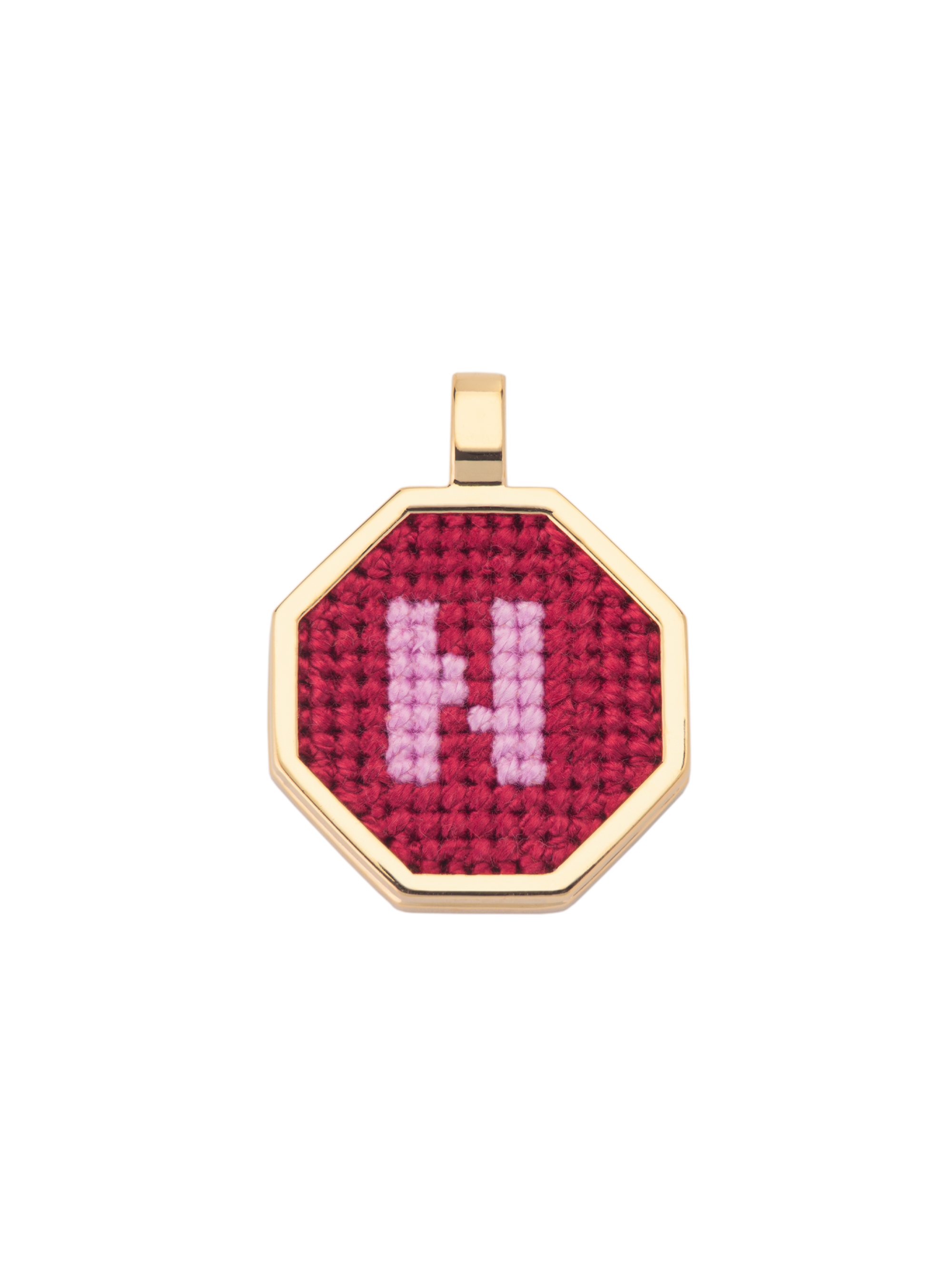 Hand Embroidered Letter Pendant