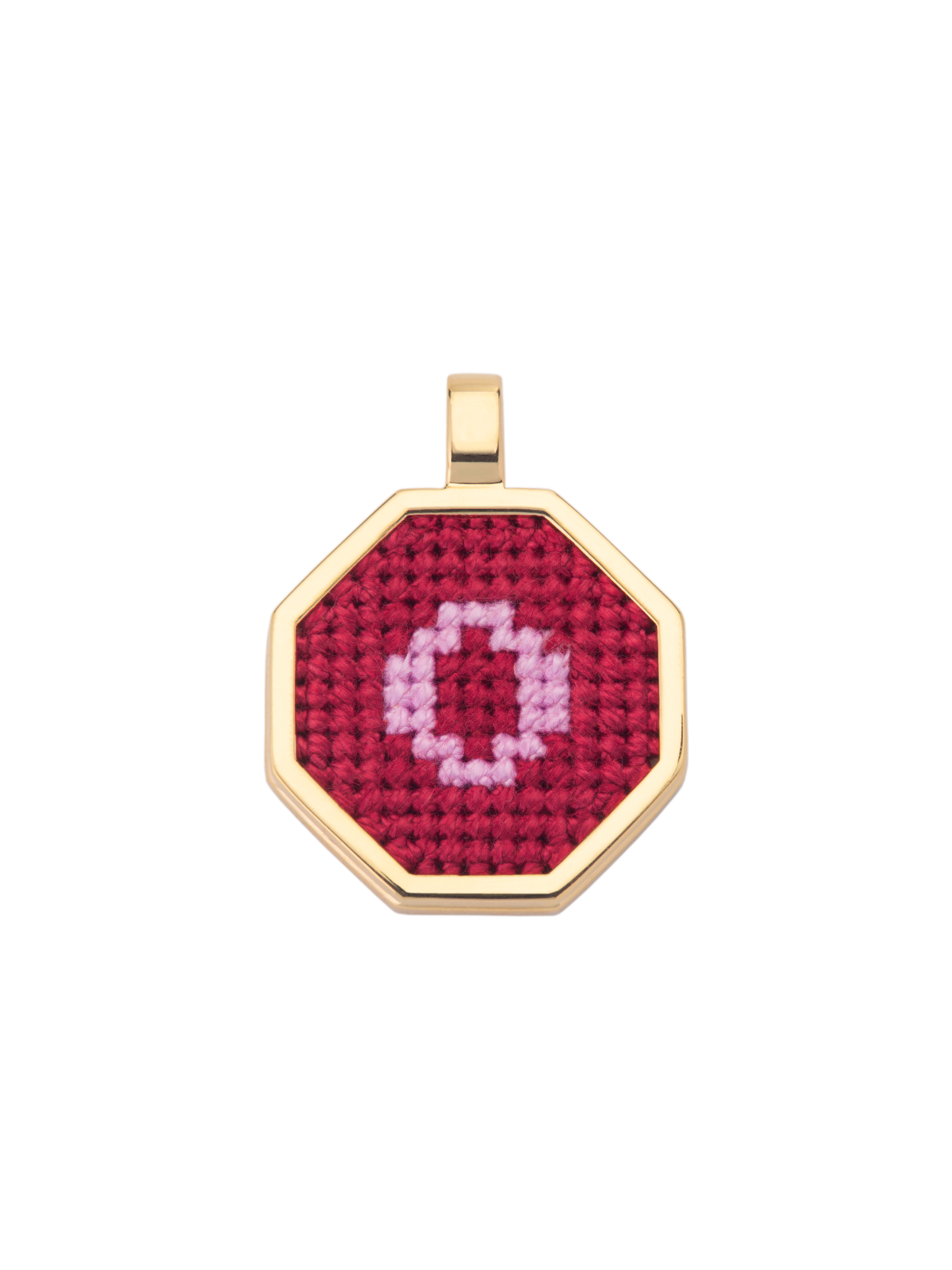 Hand Embroidered Letter Pendant