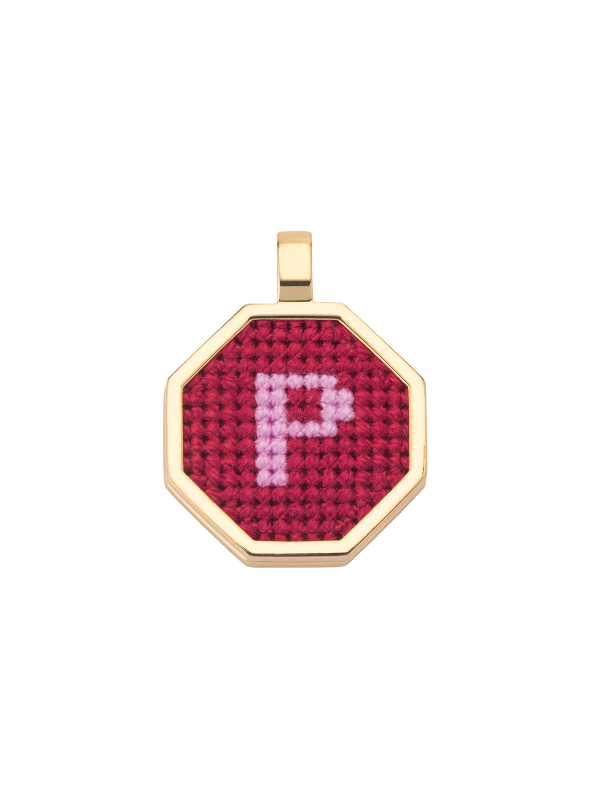 Hand Embroidered Letter Pendant