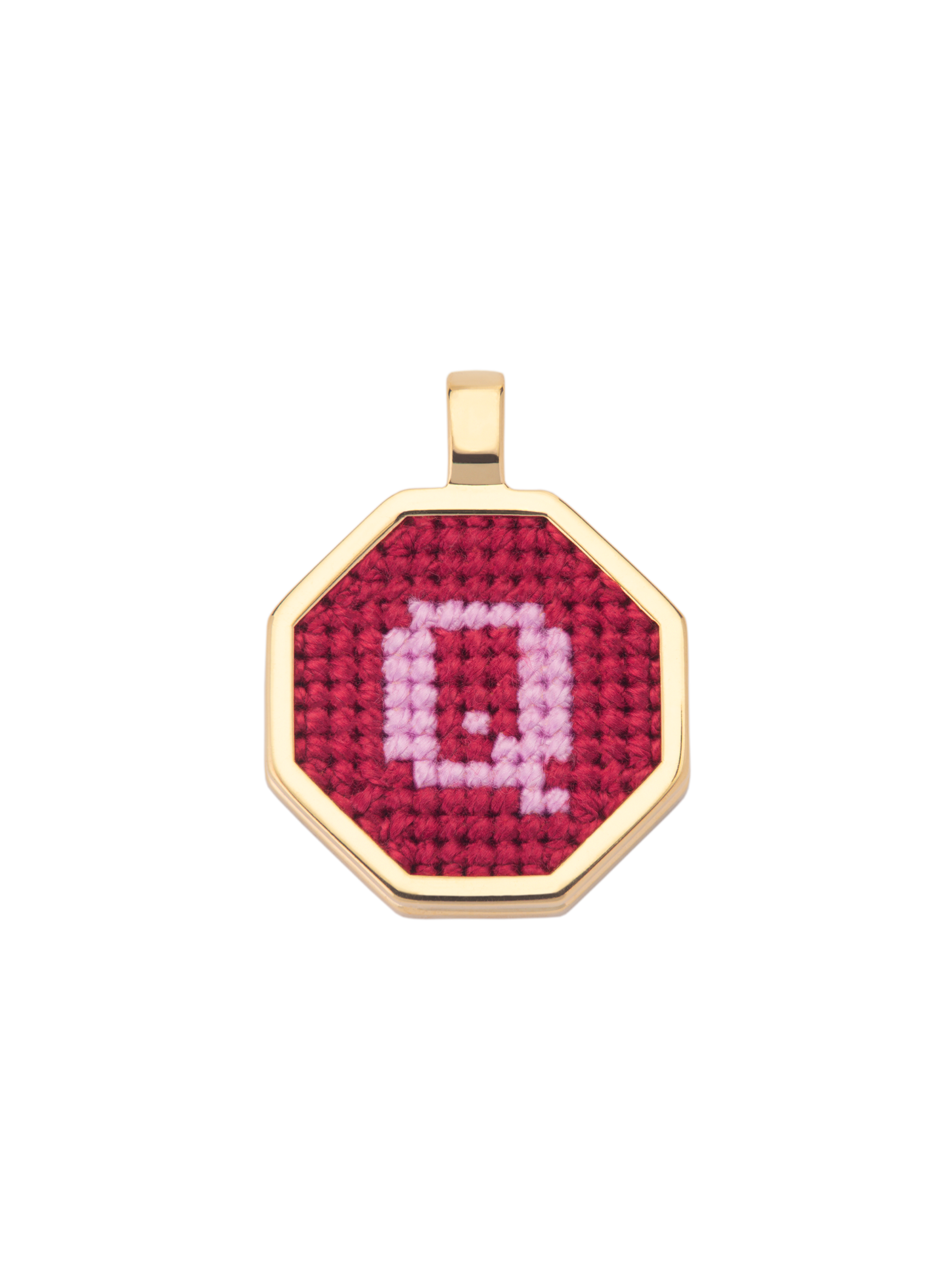 Hand Embroidered Letter Pendant