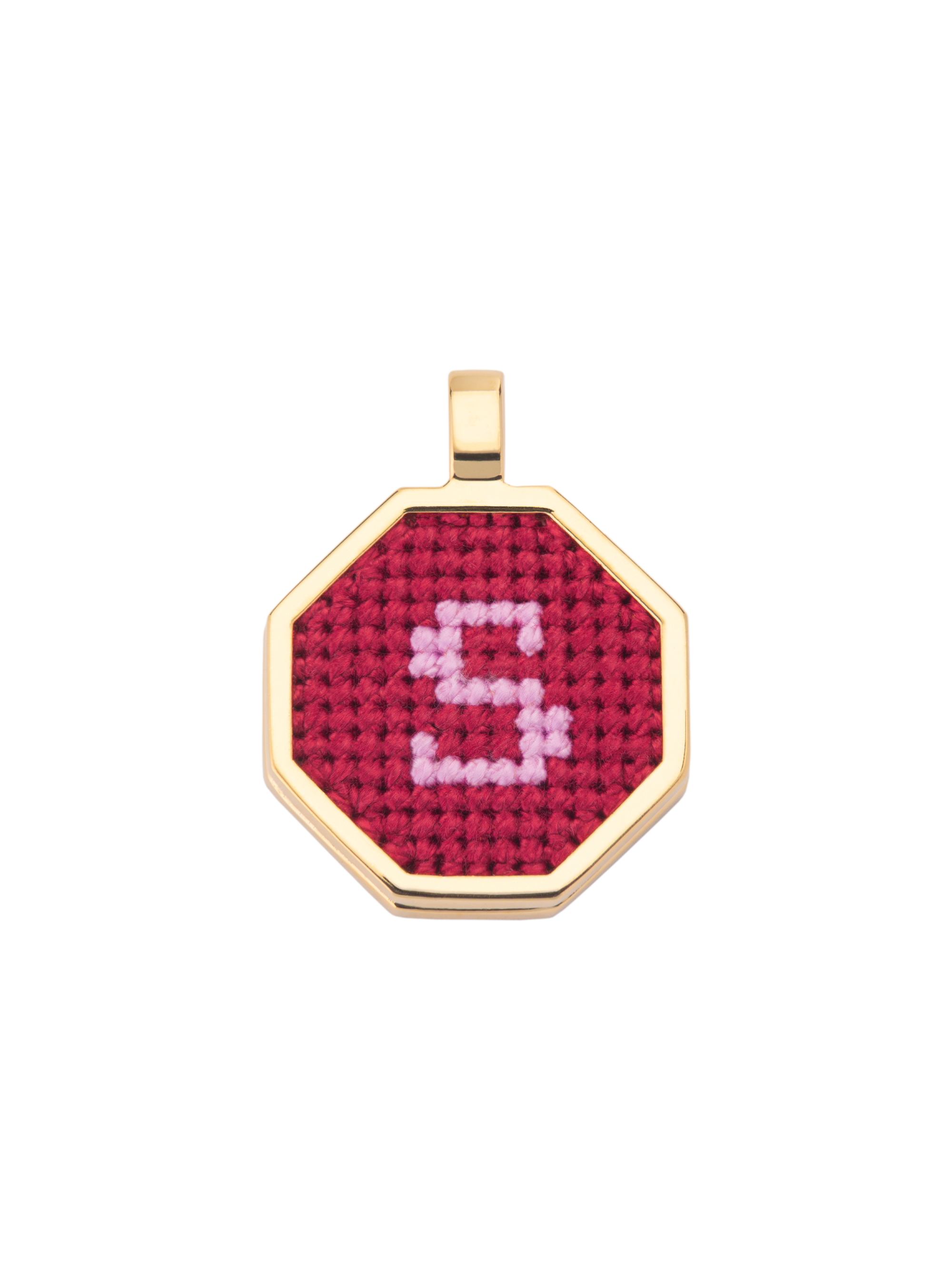 Hand Embroidered Letter Pendant