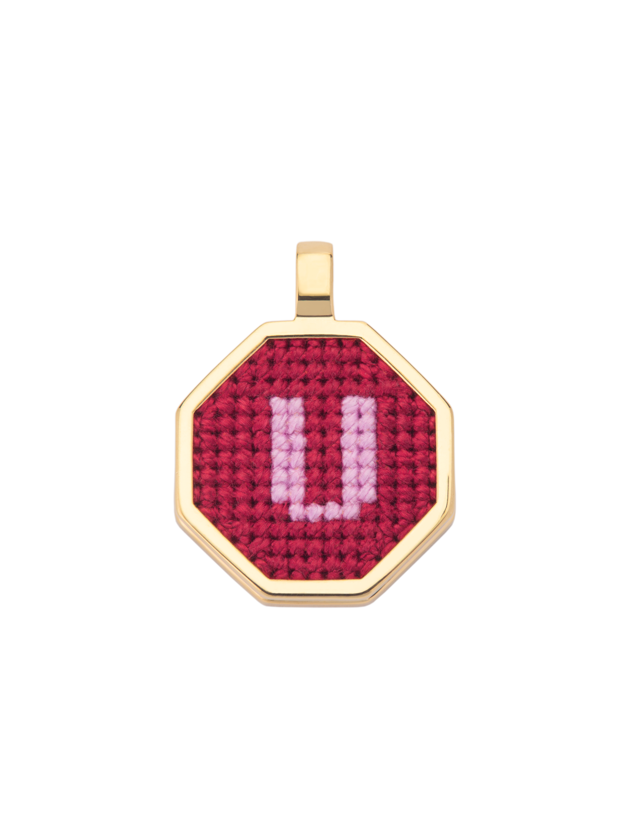 Hand Embroidered Letter Pendant