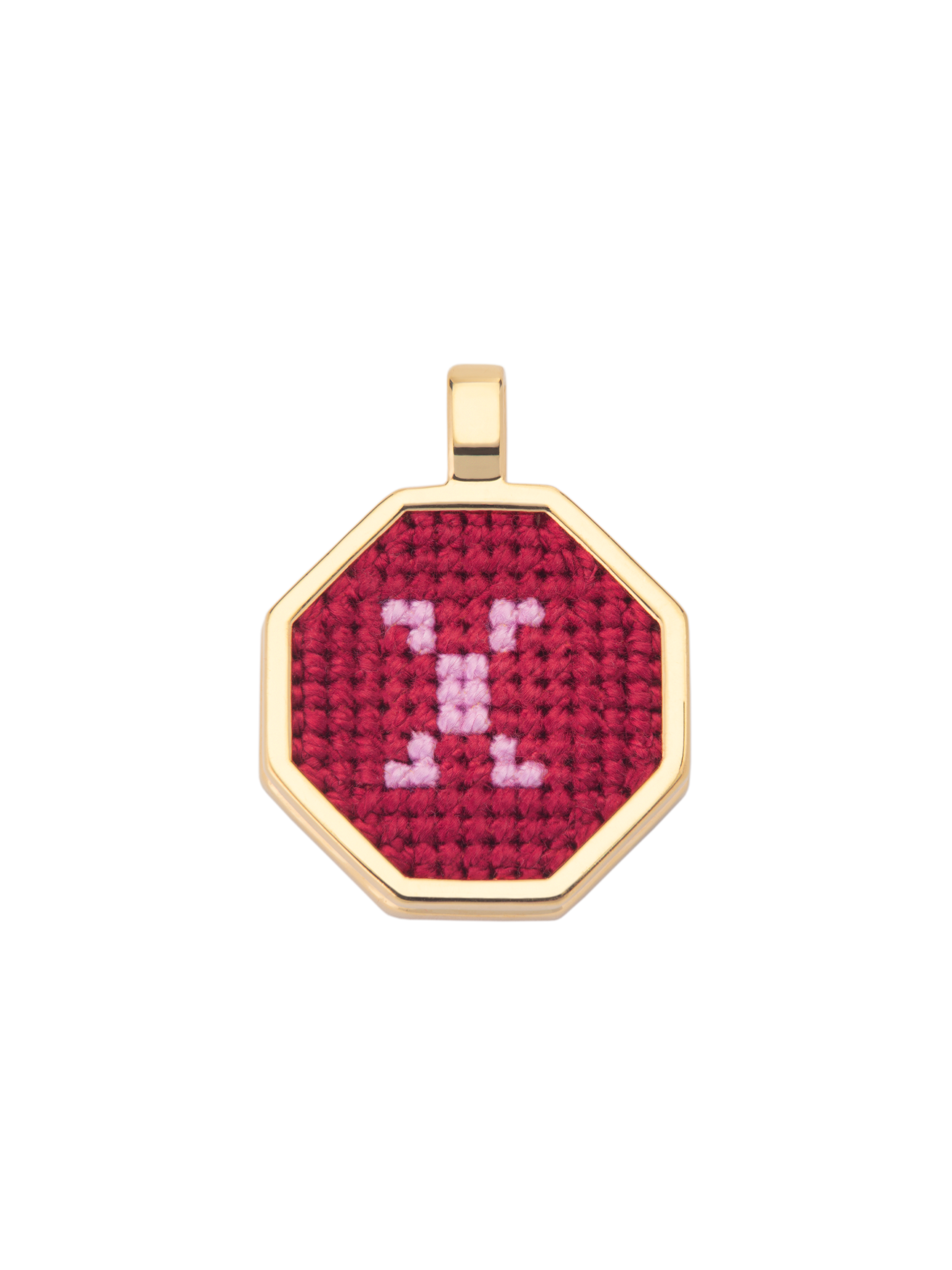 Hand Embroidered Letter Pendant