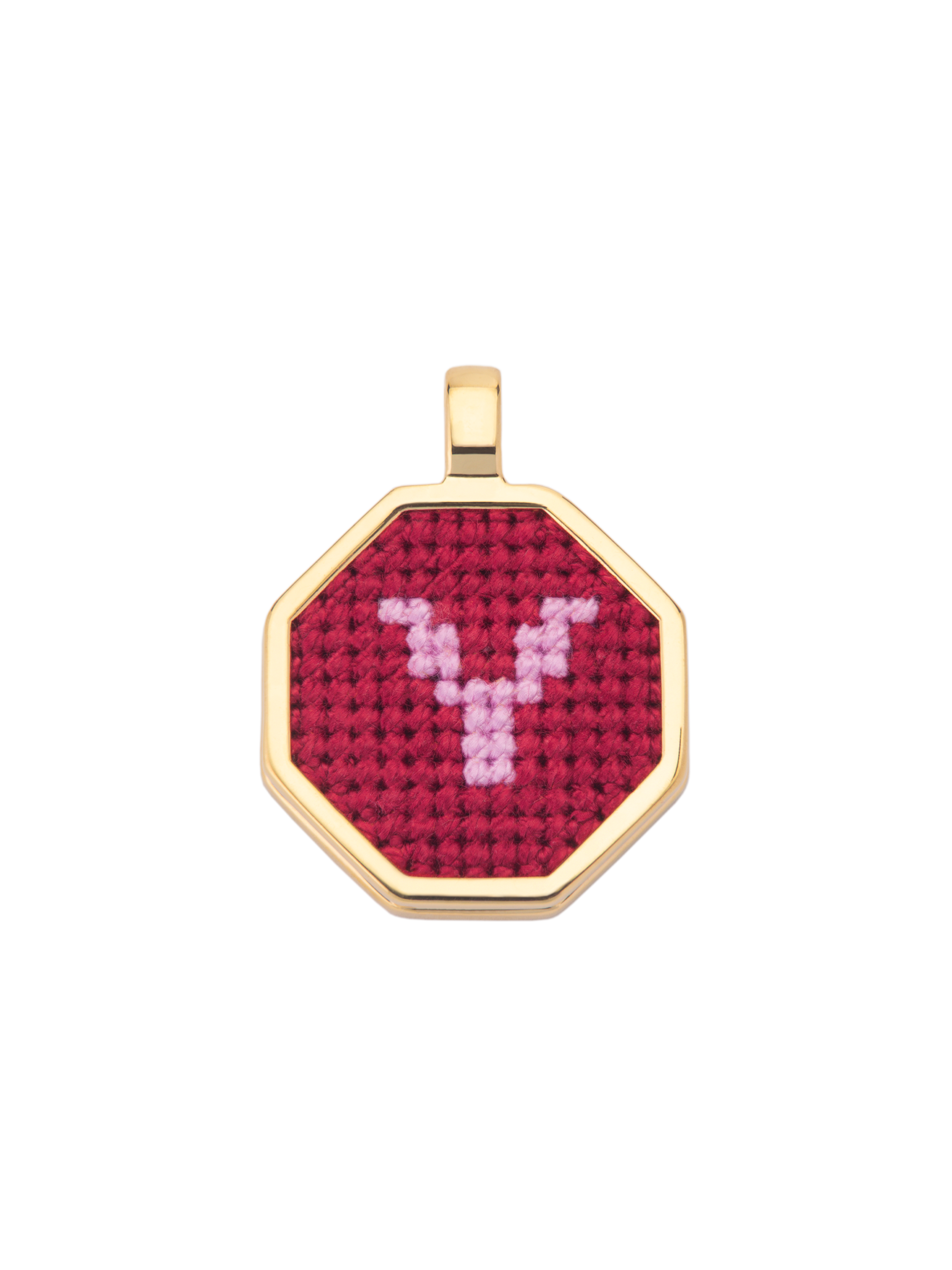 Hand Embroidered Letter Pendant